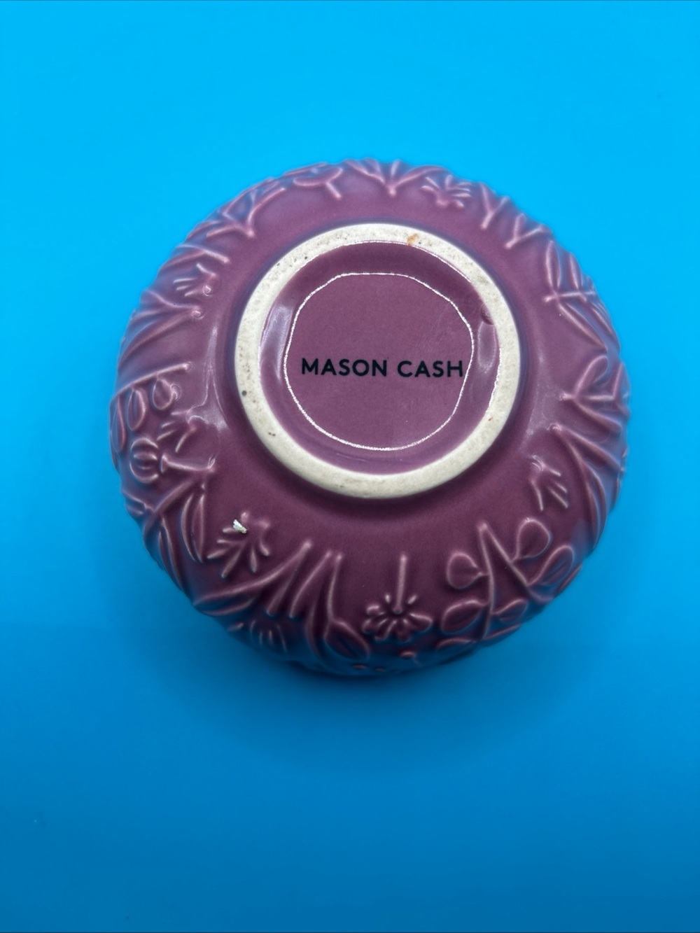 Mason Cash Purple Floral Embossed Ceramic Bowl